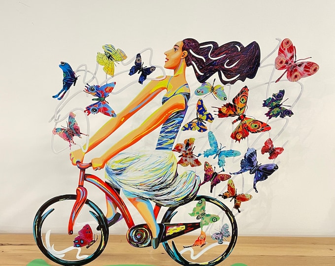 David Gerstein  Pop art hand made metal  sculpture   " Rider in Euphoria "