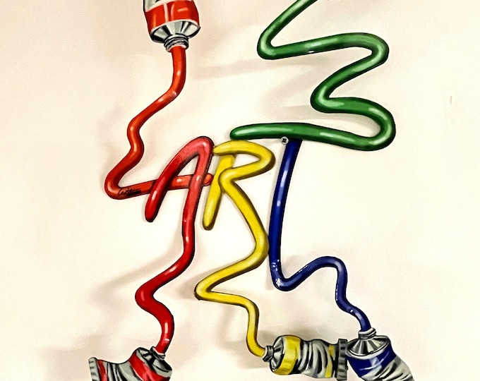 David Gerstein Pop Art Metal Wall Sculpture: Colorful Paint Tubes