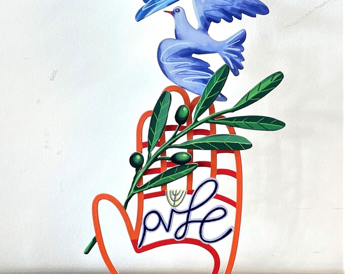 David Gerstein Pop art hand-made metal  sculpture " Peace Hamsa "