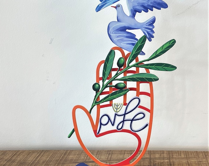 David Gerstein Pop art hand-made metal  sculpture " Peace Hamsa "
