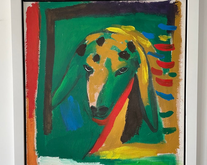 Menashe Kadishman ORIGINAL WORK " sheep " oil on canvas size 32*28 in c.1975