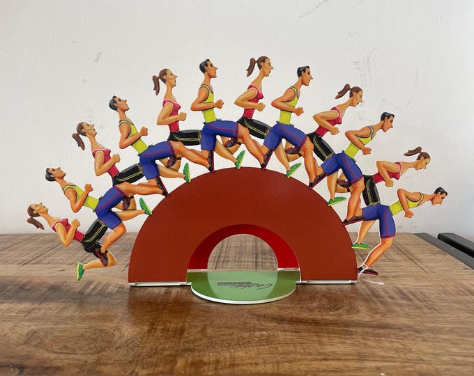 David Gerstein Pop art hand made Metal sculpture " Run For Your Health "