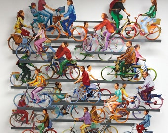 David Gerstein Pop Art hand made Metal sculpture Limited Edition " City on Wheels"