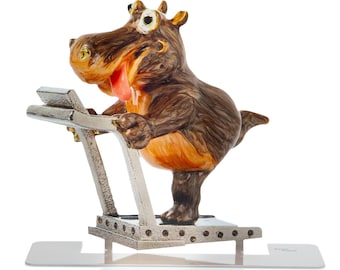 Keren Kopal Large Pop art hand-made  metal sculpture  --- " hippo "