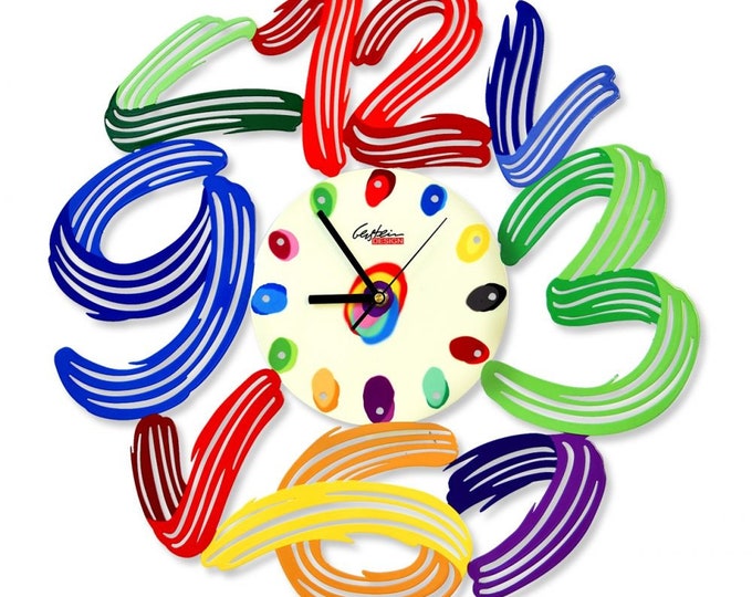 David Gerstein Pop art hand-made metal clock sculpture ----- " Art Time Clock "