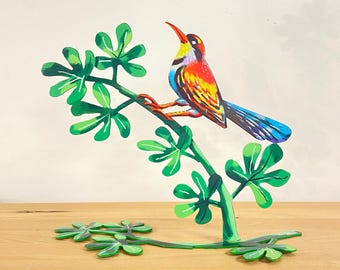 Sculpture pop art en métal faite main de David Gerstein Oiseaux --- " Oiseau chanteur "