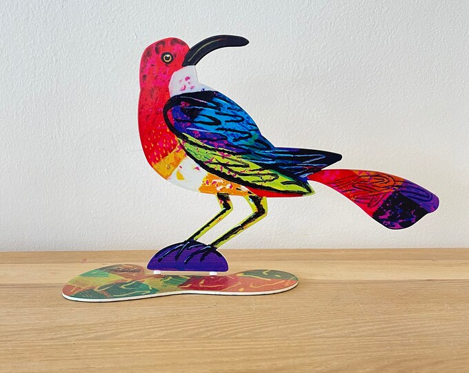 David Gerstein Pop art hand made metal sculpture ---- Birds  " Friendly Bird "