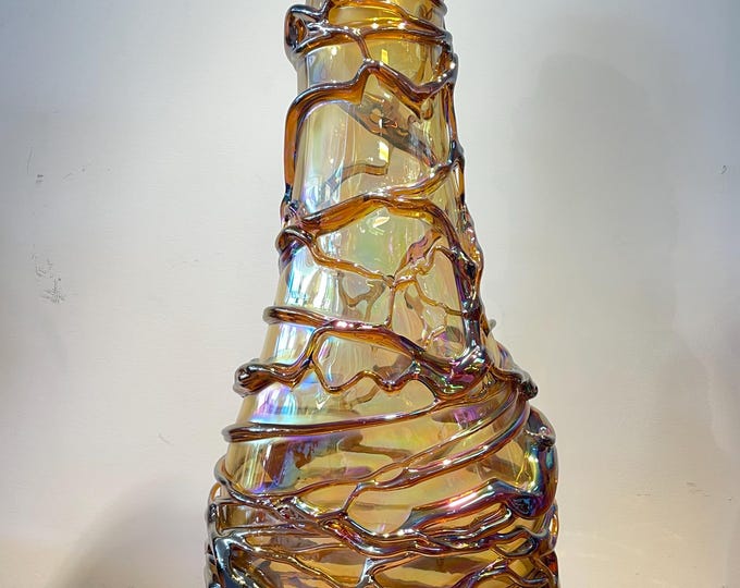 Murano Large handmade Purple-stained  glass vase by Giuliano Busato