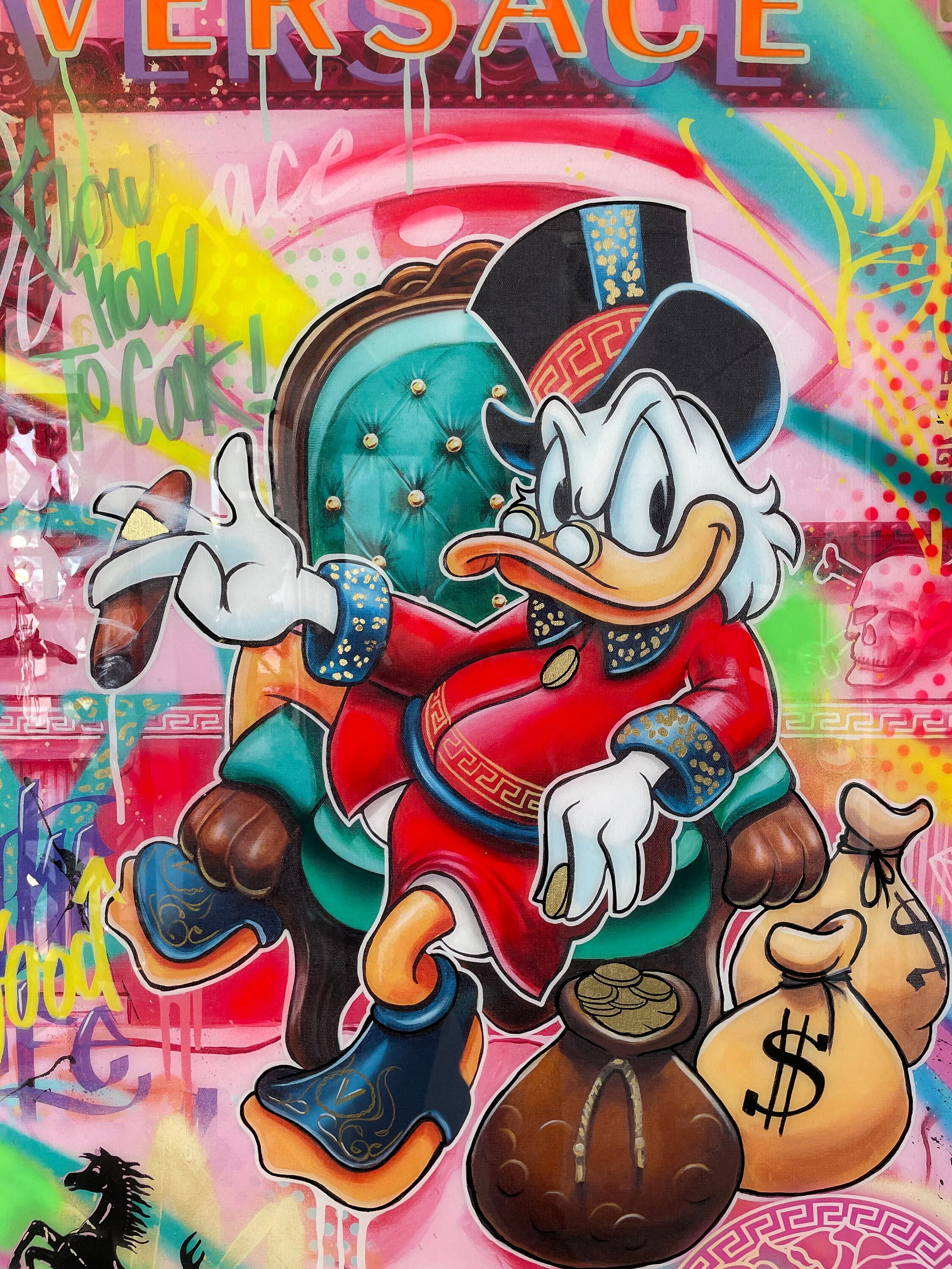 Adi Michael Oil on Canvas Daffy Duck 80 X 120cm