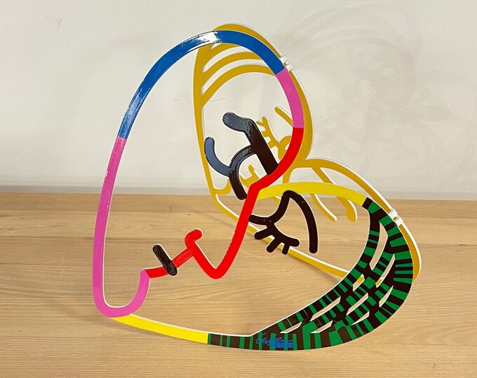 David Gerstein Pop art hand-made metal sculpture " Face to face "