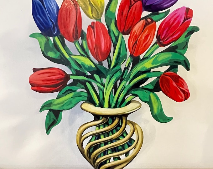 David Gerstein Large Pop art hand-made metal sculpture  " Tulips"