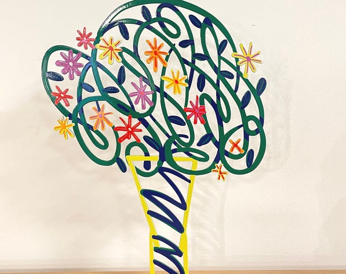 David Gerstein Pop art hand made metal sculpture -- Tree " Green bouquet  "