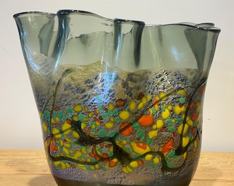 Murano hand-made  stained glass vase