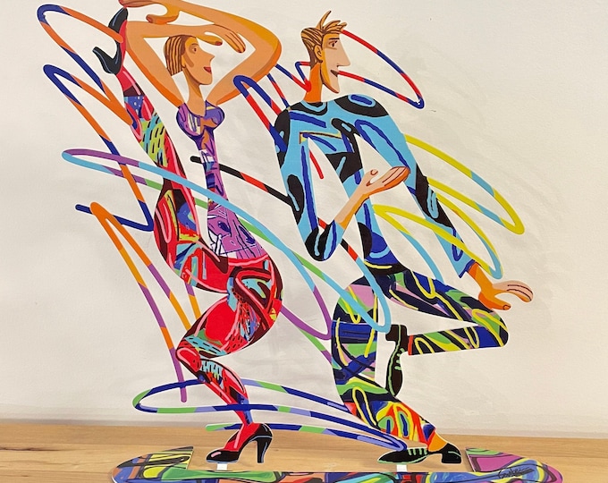 David Gerstein Pop art hand-made metal sculpture  "  Dancers  Rockers "