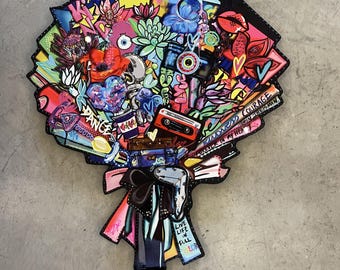 Taryn Treisman Pop art Flower boutique painting on aluminium