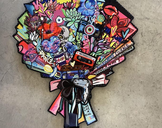 Taryn Treisman Pop art Flower boutique painting on aluminium