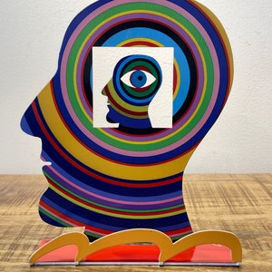 David Gerstein Pop art hand-made metal sculpture  &quot; Head within a head  &quot;
