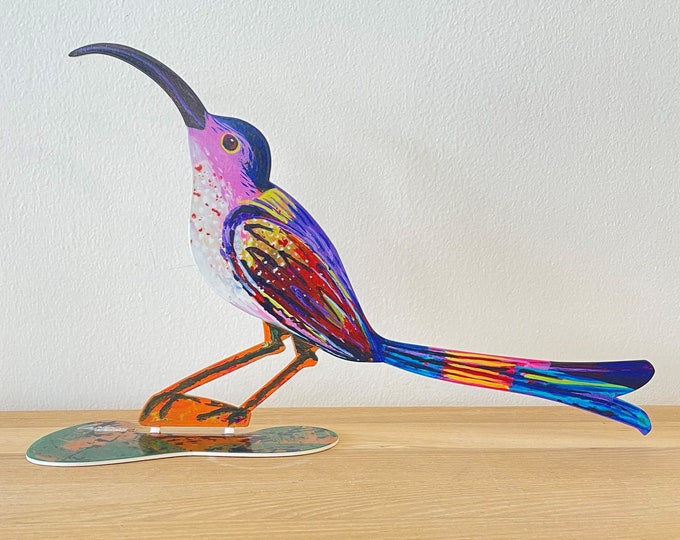David Gerstein Pop art hand-made metal  sculpture Birds --- " Curious Bird "