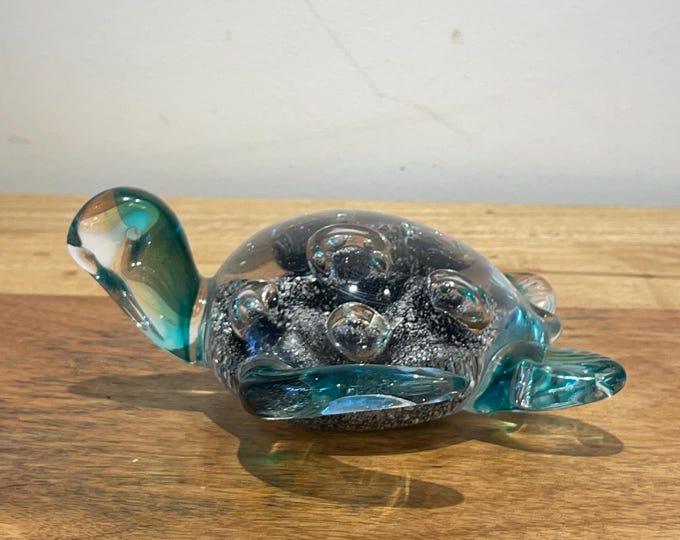 Murano hand-made stained glass sculpture  " Turtle "