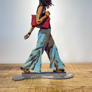 David Gerstein Large Pop art hand-made metal sculpture  --- Walkers   &quot; Elegant Walker   &quot;