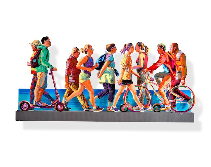 David Gerstein Pop Art handmade metal sculpture Limited Edition "Beach Promenade Right "