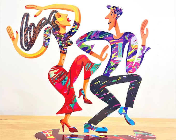David Gerstein Pop art hand-made metal sculpture  " New Dancers "