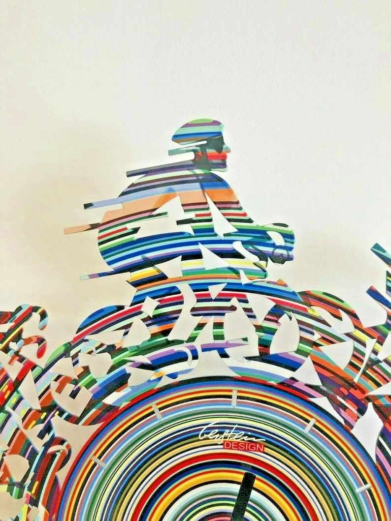 David Gerstein Pop Art Hand Made Metal Sculpture " Cycling Time Clock ...