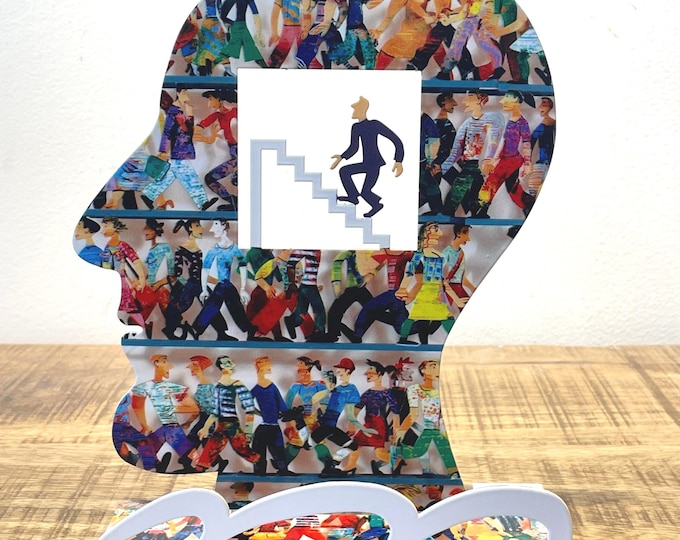 David Gerstein Pop Art Metal Sculpture: "Head to the Top"