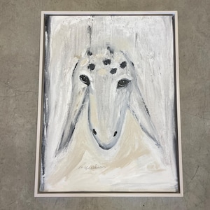Menashe Kadishman Original Sheep Painting - Oil on Canvas (32x24 in)