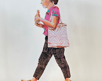 David Gerstein Large Pop art hand-made metal  sculpture - Walker " Water Drinker  "