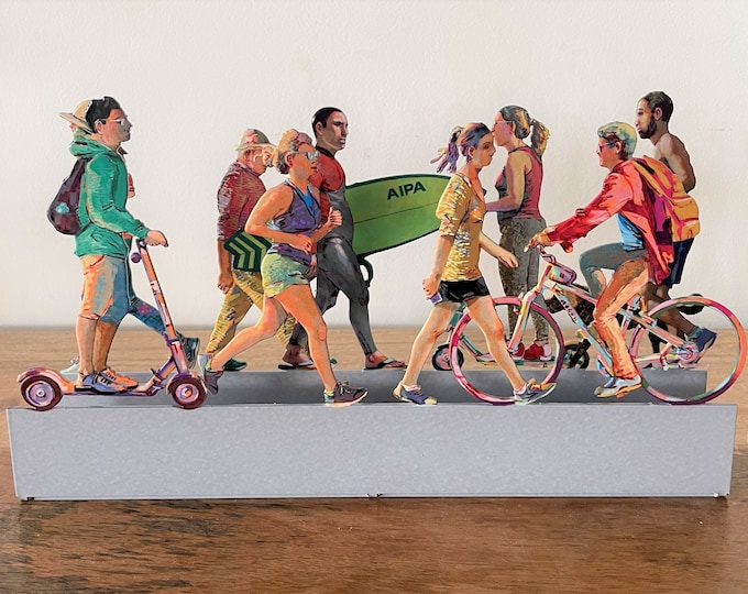David Gerstein Pop art hand-made metal  sculpture  "Urban Walk"