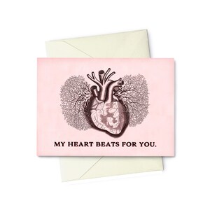 My Heart Beats For You Valentine - 1 wenskaart met envelop