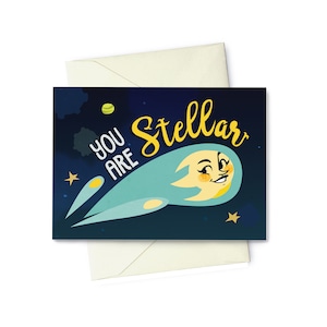 ¡Eres estelar! - 1 tarjeta de felicitación con sobre