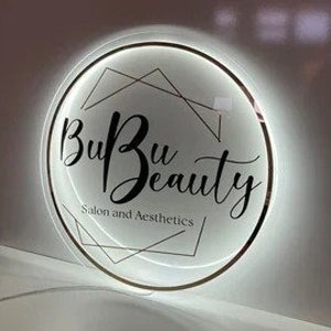 Business Neon Lights Mirror Logo Sign Acrylic Custom Logo - Etsy