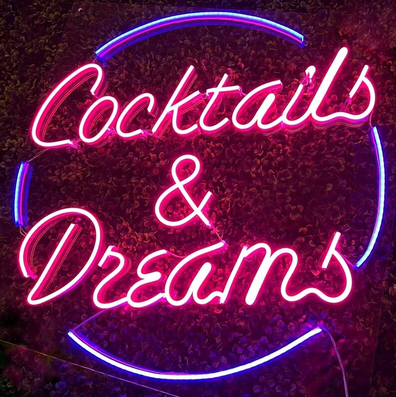 Cocktails and Dreams Cocktails and Dreams Neon Sign Custom - Etsy