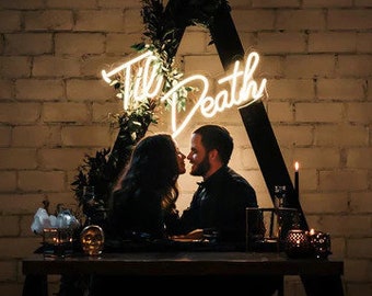 Til Death Neon Sign, Wedding Neon Sign, Custom Neon Sign, Neon Sign, Neon Sign Custom, Wedding Custom Neon Sign, Neon Sign Wedding Til Death