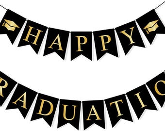 Happy Graduation Banner for College High School 2026 Graduation Garland Congrats Grad Indoor Outdoor Home Decor, Pre-Strung, NO DIY