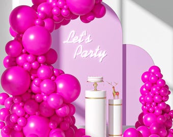 110-Pc Hot Pink Balloon Garland Kit – 18"/12"/10"/5" Latex Balloons in Mixed Sizes for Birthday, Baby Shower & Bridal Party Decor