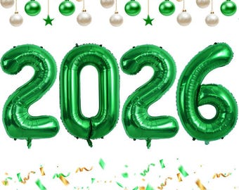 2026 Dark Green Number Balloons, 42" Foil Balloons – Class of 2026 Graduation & Party Decor
