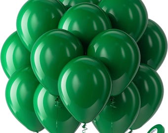 Green Balloons Latex Round Helium Balloons 100 Pack 12 inch Balloons for St Patrick's Day Dark Green Theme Wedding Graduation Birthday Party