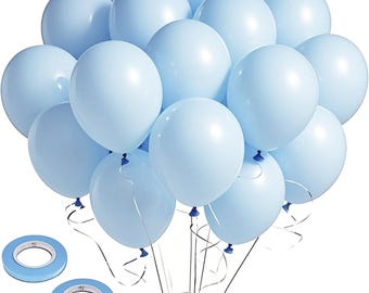 Pastel Blue Balloons,100pcs Light Blue Latex Party Balloons for Balloon Arch & Garland as Blue Frozen Birthday , Baby Shower Decorations