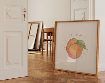 Nice Peach Print Wall Art | Square or Portrait, Peach Print, Bathroom wall art, Peachy print
