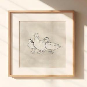 Vintage Duck Print, Duck Drawing, Duck Illustration, Antique Style Duck Art, Watercolour Print | Digital Download or Printed and Delivered
