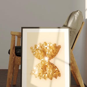 Pasta rosettteckning, pastaväggkonst, pastatryck, discokuldekor, discokultryck, köksinredning, pastaposter, trendig väggkonst, digital bild 10