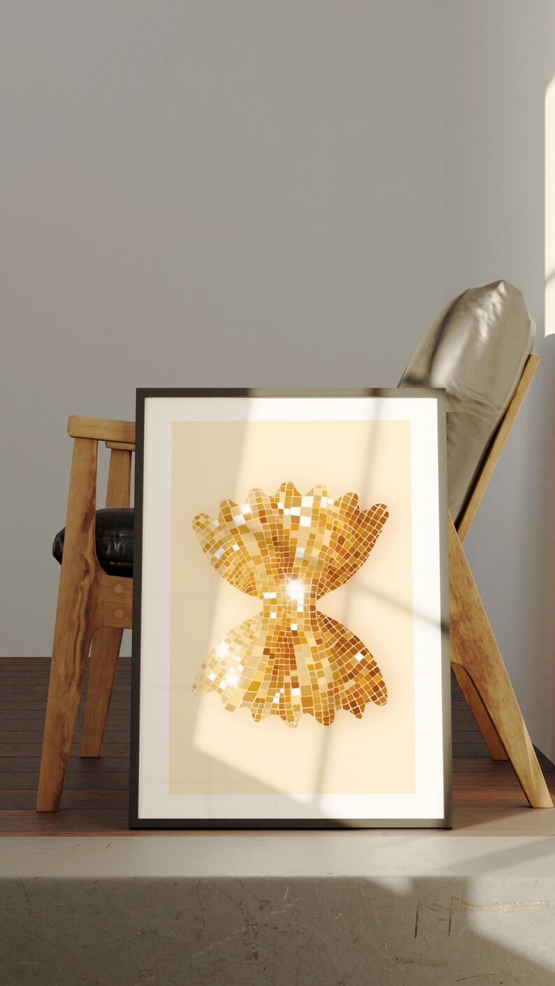 Pasta rosettteckning, pastaväggkonst, pastatryck, discokuldekor, discokultryck, köksinredning, pastaposter, trendig väggkonst, digital bild 10