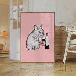 Customisable French Bulldog Wall Art | French Bulldog Drawing, Frenchie Drawing, French Bulldog Poster, Unframed Print or Digital Download