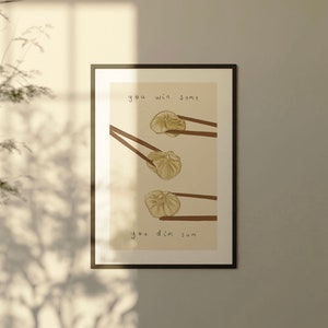 Impresión Dim Sum, cartel de bola de masa, arte de pared de bola de masa, decoración de pared de comida asiática, impresión de cocina, arte de pared de cocina, decoración de cocina