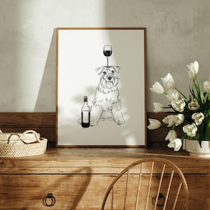 Miniature Schnauzer wall art | Schnauzer drawing, Dog Lovers Gift, Mini Schnauzer Drawing, Dog Poster, Dog Print, Customisable Colour