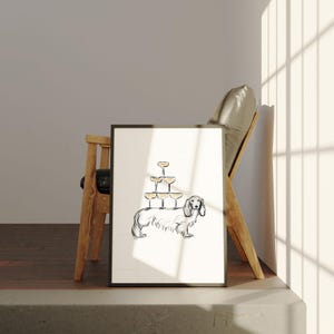 Dachshund Champagne Tower Print: Wall Art for Dog Lover