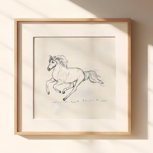 Impresión de caballo vintage, dibujo de caballo, ilustración de caballo, arte de caballo de estilo antiguo, impresión de acuarela / descarga digital o impresión y entrega